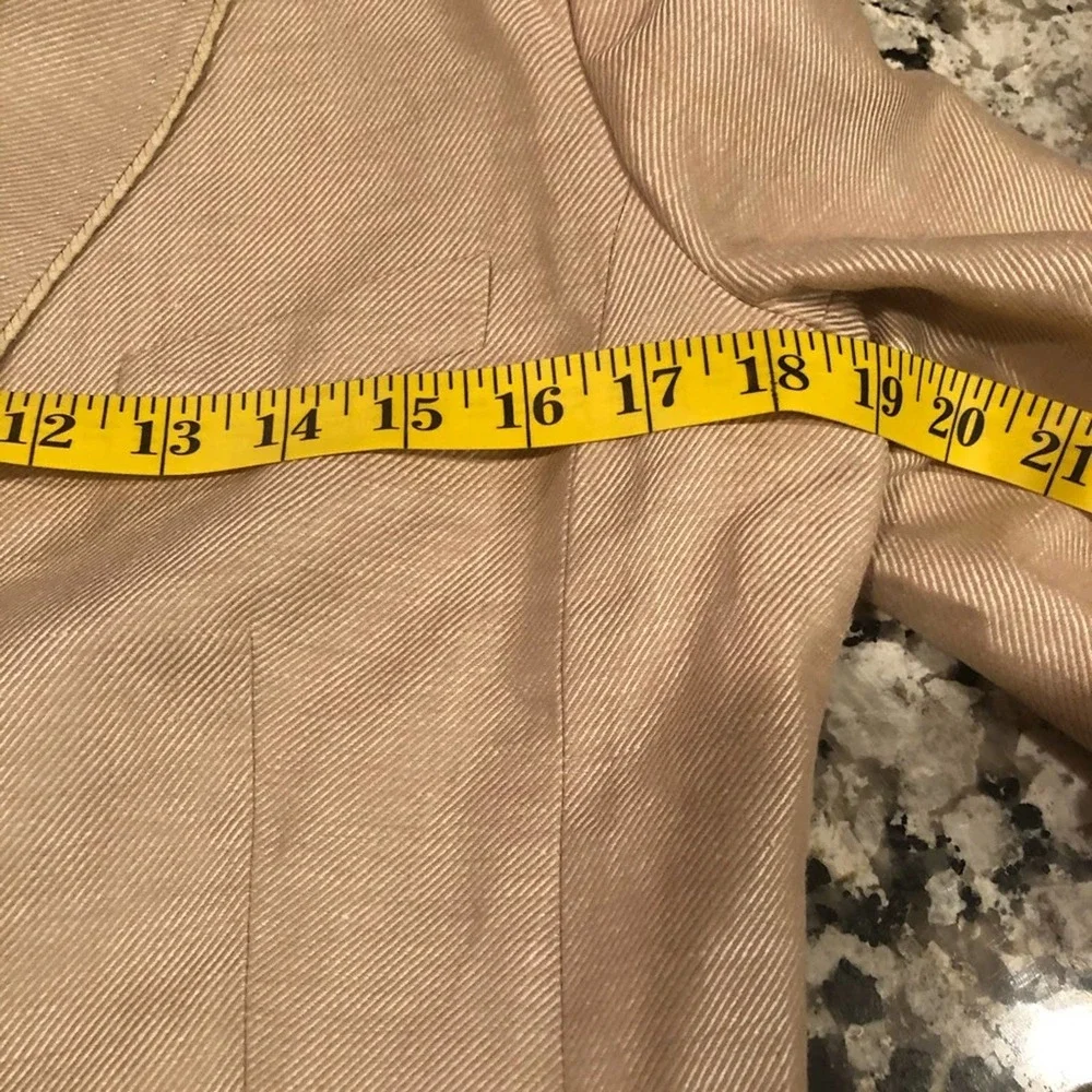 STRENESSE Gabriele Strehle Tan Linen Silk Blazer 8 - Picture 6 of 11